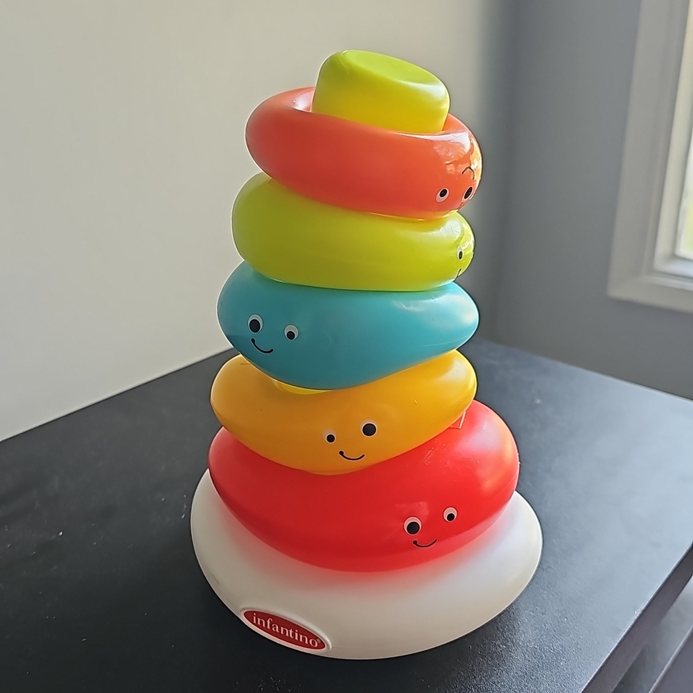 Infantino Red and Orange Learning Stacking Rings